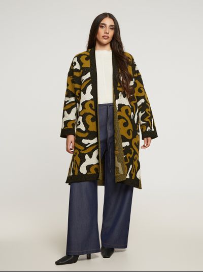 Вязаный кардиган с пестрым узором