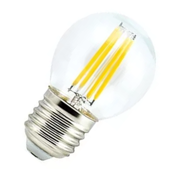 Лампа светодиодная Ecola шар G45 E27 6W 6000K 6K прозр. 68x45 филамент (нитевидная), 360° Premium N7PD60ELC
