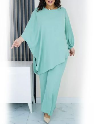 Нарядный женский брючный костюм арт. 20205-6997 (цвет фисташковый) Размеры 54-76