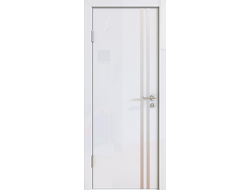 Глянцевая дверь GL6 цвет белый с молдингами
