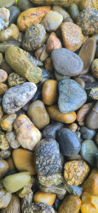 Галька серо-жёлтая речная, фракция 10-20 мм