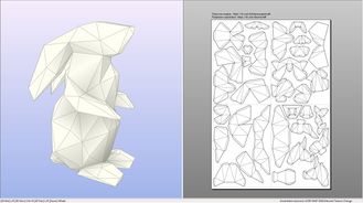 Модель для бумажного моделирования "Заяц на задних лапах"