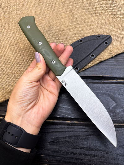 Кухонный нож Универсал сталь VG-10, рукоять G10, цвет "олива"