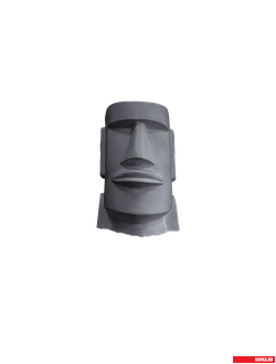 Кашпо "Моаи малый", цв. серый, Н=13см, гипс.