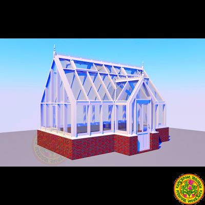 Зимняя английская теплица с холлом ЭЛИЗАБЕТ размером 5800 Х 4200 мм