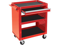 Тележка открытая, 3 полки и выдвижной ящик, красная МАСТАК 520-01580R