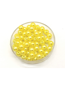 Бусины пластиковые под жемчуг 3 мм, цвет желтый
