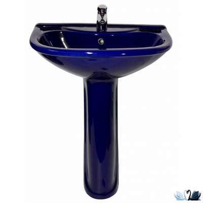 Раковина с пьедесталом Оскольская керамика Престиж, 63 см, синий, для ванной