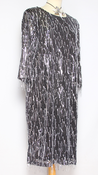 ПЛАТЬЕ НАРЯДНОЕ "ТАНЦУЮЩИЕ ПАЙЕТКИ" золото р.50-54, серебро р.54