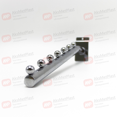 K118 Кронштейн для экономпанелей, наклонный, прямой с 7-ю шариками, d-19 мм, длина 350 мм, хром