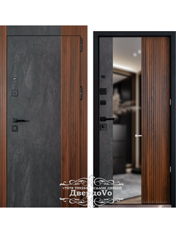 STEEL ART (МЕЛИТОПОЛЬ). СТОУНВУД (ТРОЯ 263)/ 110 мм/ СТАЛЬ 1,5 мм/ ТРЕХКОНТУРНАЯ.СКОЛ КАМНЯ БЛЭК/ ОРЕХ НОЧЕ ТЕРТОНА - ЗЕРКАЛО ГРАФИТ