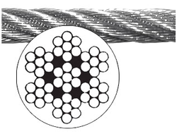 Трос стальной нержавеющий, диаметр 6мм, 7х7