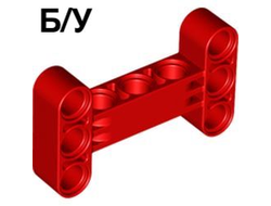 ! Б/У - Technic, Liftarm, Modified H-Shape Thick 3 x 5 Perpendicular, Red (14720 / 6185105) - Б/У