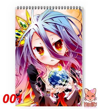 Нет игры нет жизни/No Game No Life блокнот А6 на пружине или на скрепке