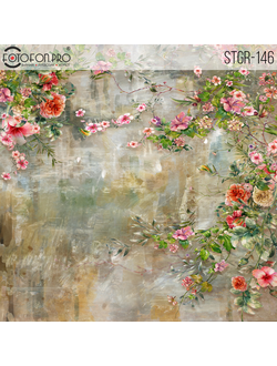 Фотофон на холсте «Вьюнок с цветами»