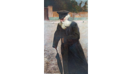 Пасс Израэль Абрамович (1849-1942) Старик с зонтом. Нач. ХХв. 124Х75 (1093)