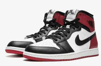 Nike Air Jordan 1 Mid Black Toe (Экокожа) сбоку