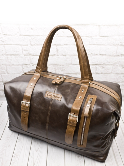 Кожаная дорожная сумка Campora Premium dark brown (арт. 
4019-52)