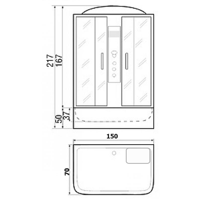 Душевой бокс River Sena 150/70/55 МТ