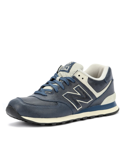 New Balance 574 Leather White Blue