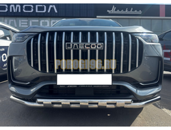 Защита переднего бампера двойная с перемычками Папа Тюнинг d60/42 для JAECOO J8 2024-