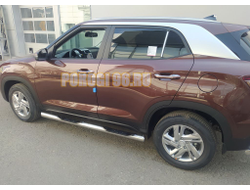 Пороги труба с проступью d76 для Hyundai Creta 2021-