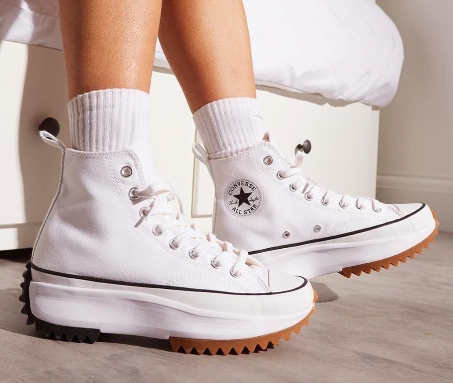 Кеды Converse Run Star Hike (Конверс Ран Стар Хайк) белые высокие женские
