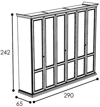 Шкаф 6-дверный