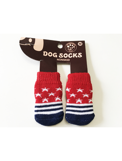 Носки для собак антискользящие сине-красные