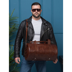 Кожаная дорожная сумка Faenza Premium brown (арт. 
4033-02)