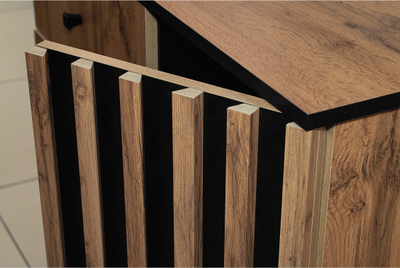 Гостиная ЛИБЕРТИ - Комод 51.05 (опора 20мм) Дуб Вотан/Черный