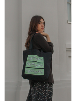 Эко-шоппер "Легкий бриз" из черной саржи