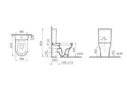 Комплект пристенного унитаза VitrA Zentrum, 60 см, с тонким сиденьем микролифт с функцией биде и встроенным смесителем, 9012B003-7226