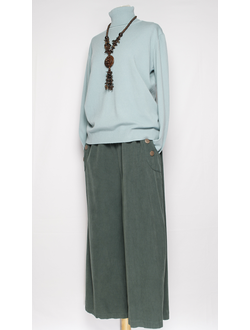 Брюки "Вельвет палаццо пуговицы" малахит р.52-54