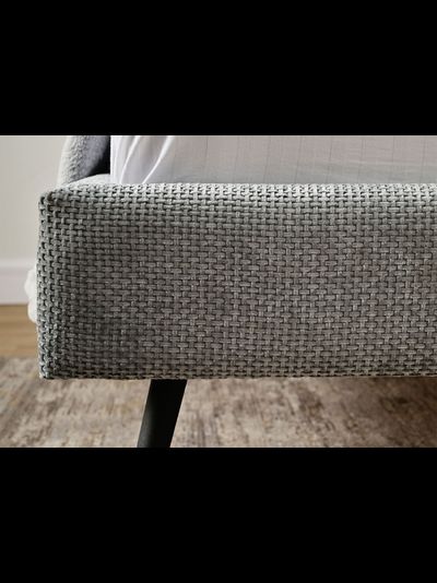 Сильвия кровать интерьерная ткань Сталь (с основанием)