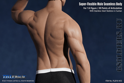 Супер-подвижное бесшовное мужское тело (телоид) PL2016-M33 1/6 Super Flexible Seamless Male Figure Body Steel Skeleton - PHICEN