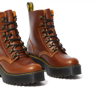 Ботинки Dr. Martens Leona Orleans коричневые женские