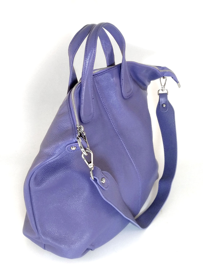 (АРТИКУЛ: 9618/1/82) СУМКА ЖЕНСКАЯ, БОЛЬШАЯ, НАТУРАЛЬНАЯ КОЖА, СИРЕНЕВАЯ, С ШИРОКИМ ПЛЕЧЕВЫМ РЕМНЕМ