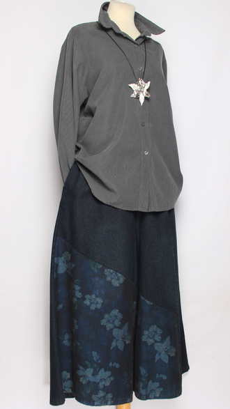 Рубашка вельветовая "Укороченная защип сзади" графит р.46-54