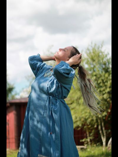 Платье в русском стиле из конопли &quot;Хозяйка Судьбы&quot; 54р