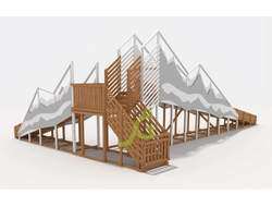 Зимняя деревянная горка IgraGrad Snow Fox 12 м с двумя скатами мод.5