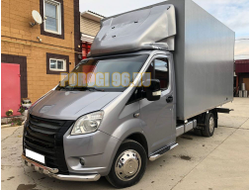 Защита переднего бампера с перемычками (бампер «Lexus») d76/60 для ГАЗ ГАЗель Next 2014-