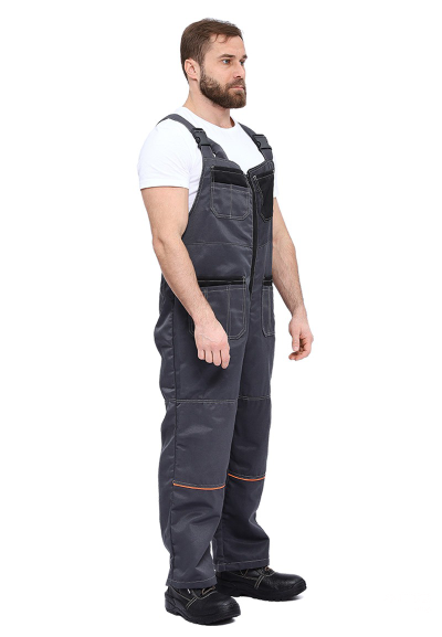 Костюм "РОЛЬФ" куртка/полукомб, цвет: Т.СЕРЫЙ/ЧЕРНЫЙ