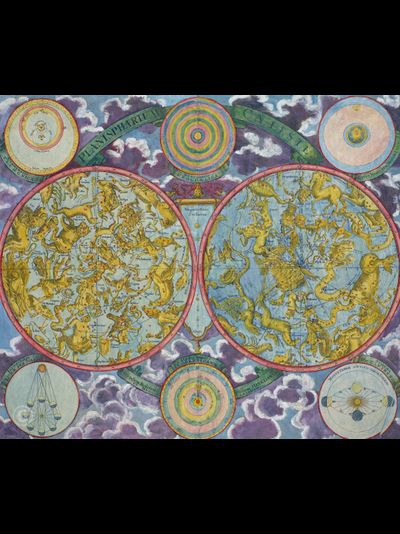 Картина обогреватель, фото старинной Небесной карты созвездий