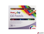 Пастель масляная художественная PENTEL «Oil Pastels», 36 цветов, круглое сечение, картонная упаковка. 181303