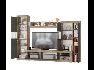 Гостиная Тесла ГС-01, дуб каньон/графит (2800*2000*350)