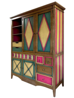 Шкаф универсальный дизайнерский, в яркой отделке.