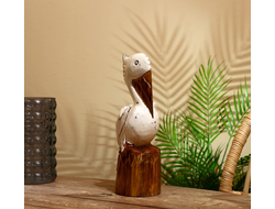 Модель № W200: статуэтка "Пеликан" из дерева албезии