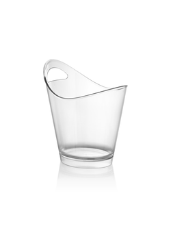 Ведро для шампанского 4 л. поликарбонат 260*200/160*130 мм. h=280 мм. с ручкой, прозрачное