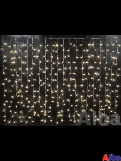 Занавес 2*1.5 м, ТЕПЛЫЙ БЕЛЫЙ, IP 54, постоянное свечение